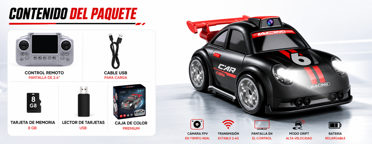 Coche Drift RC con Cámara FPV